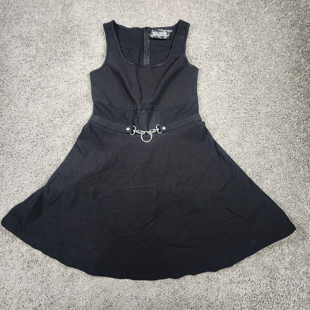 Killstar Womens Medium Black Thunderstruck O-Ring Sleeveless Mini Gothic Goth